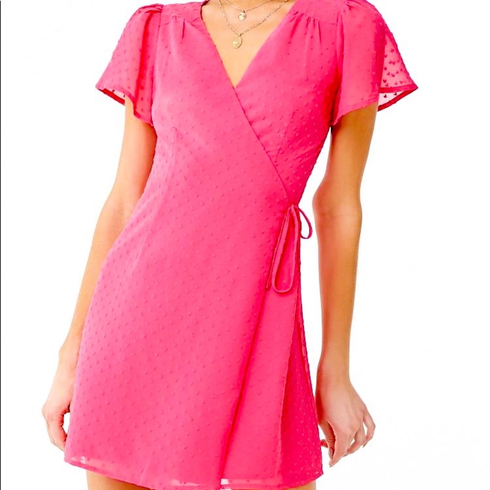 Forever 21 Pink Heart Wrap Dress